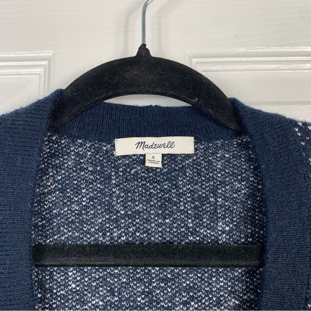 Madewell Bird's Eye Maysfield Cardigan Sweater Size Small - Picture 3 of 4